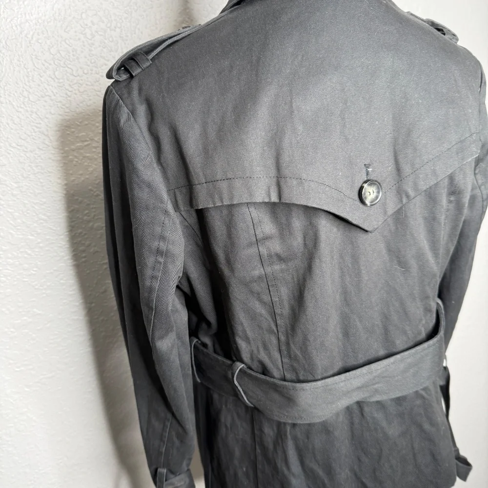 All Saints Black short  trench style short coat Jacket -cp - Picture 7 of 16